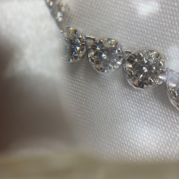 18k white gold 14ct diamond tennis necklace - Picture 4 of 11